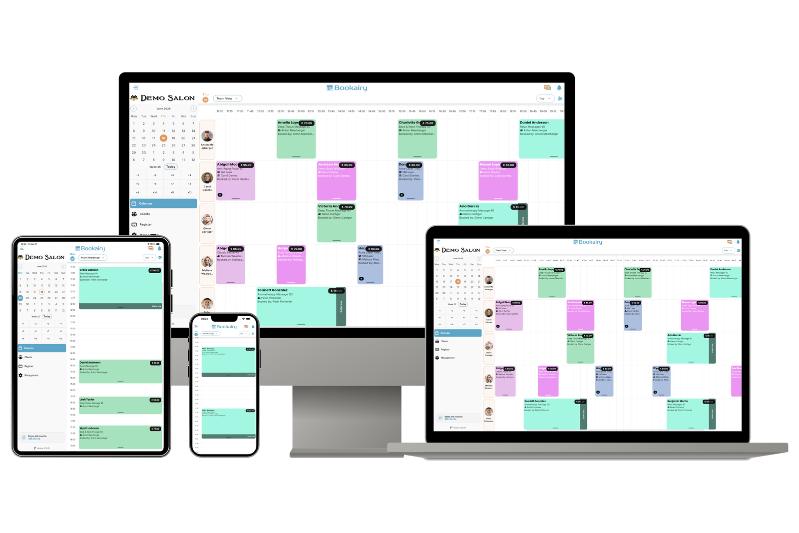 A European booking platform with seven supported languages.